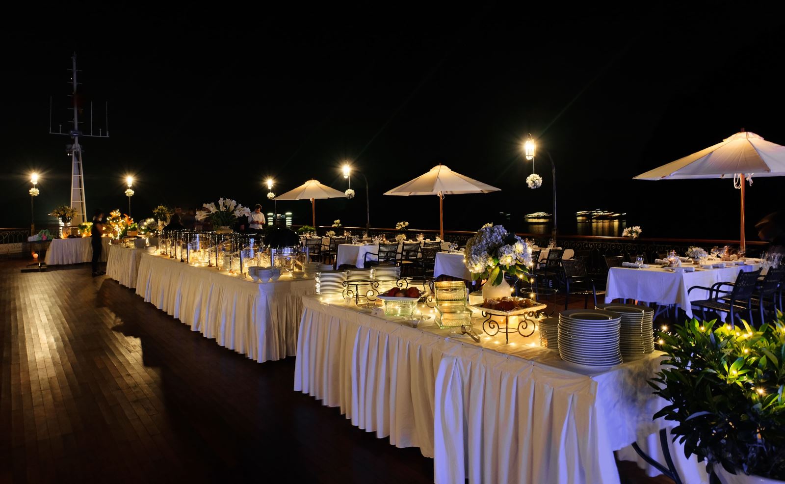 Fiesta de fin de año en la terraza